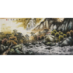 中美協會員著名畫家周春雷水墨寫意山水國畫黃山秋色1985年秋作於開封