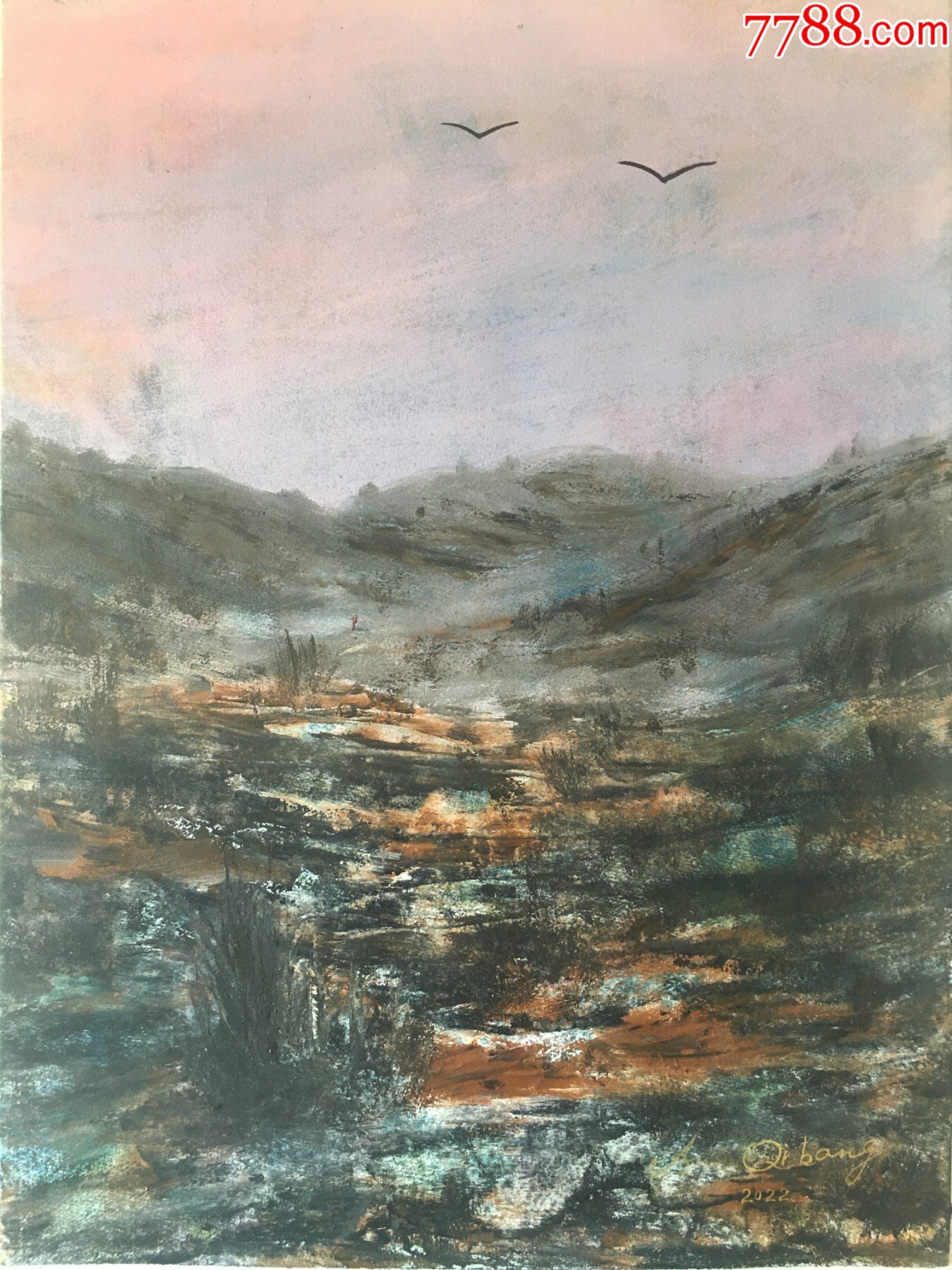 安奇帮油画《飞向明天》_油画原画_花香收藏【7788收藏__收藏热线】