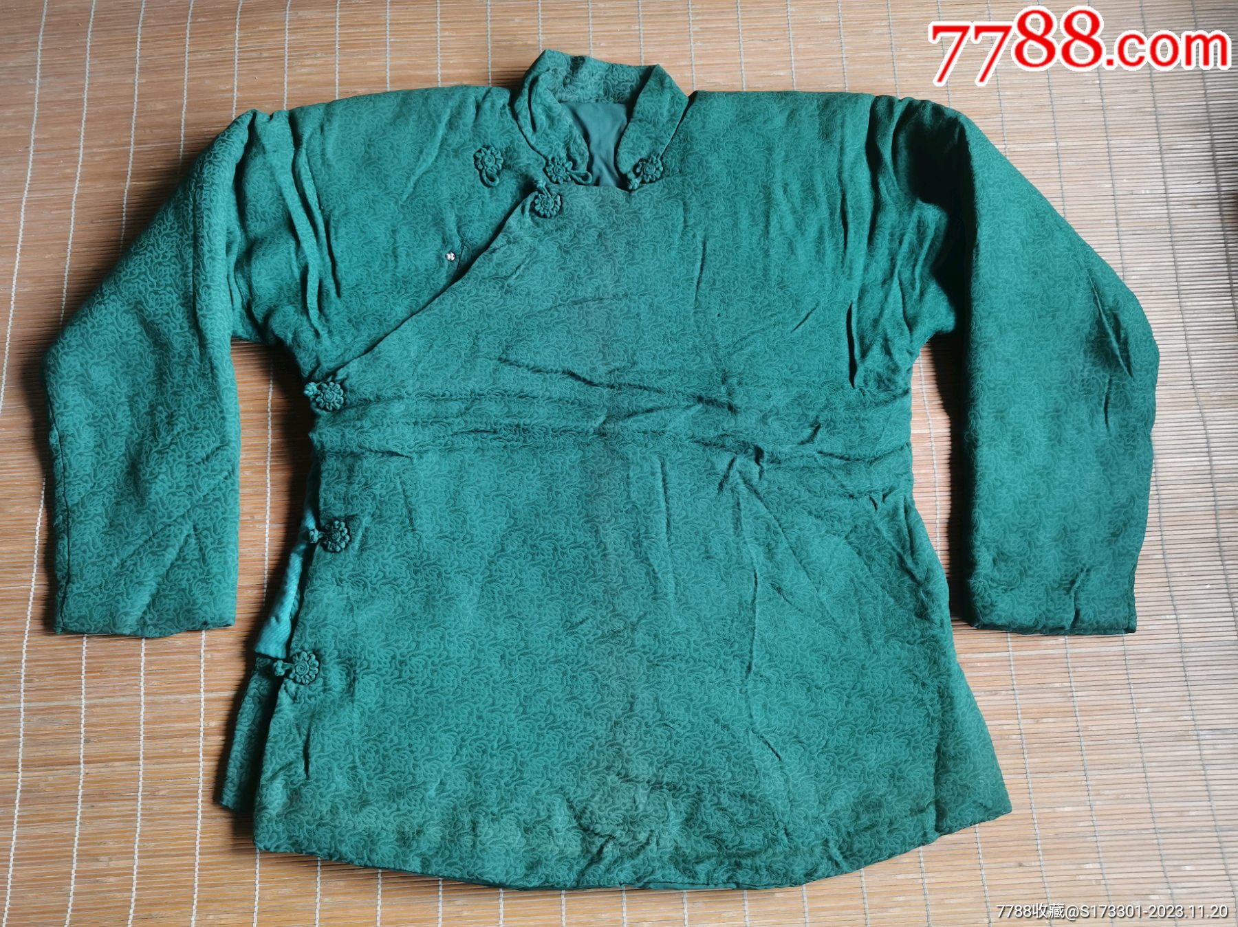 民国手工棉袄真丝丝绸面内胆填丝棉净重约15公斤