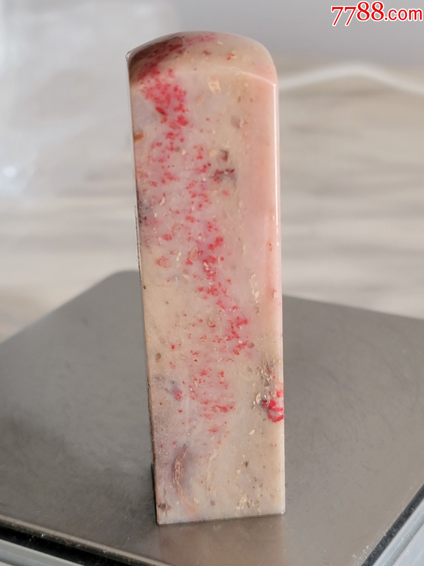 昌化鸡血石鱼籽血印章料正章82g(血鲜红,软地老货,手工可刻)_价格1元