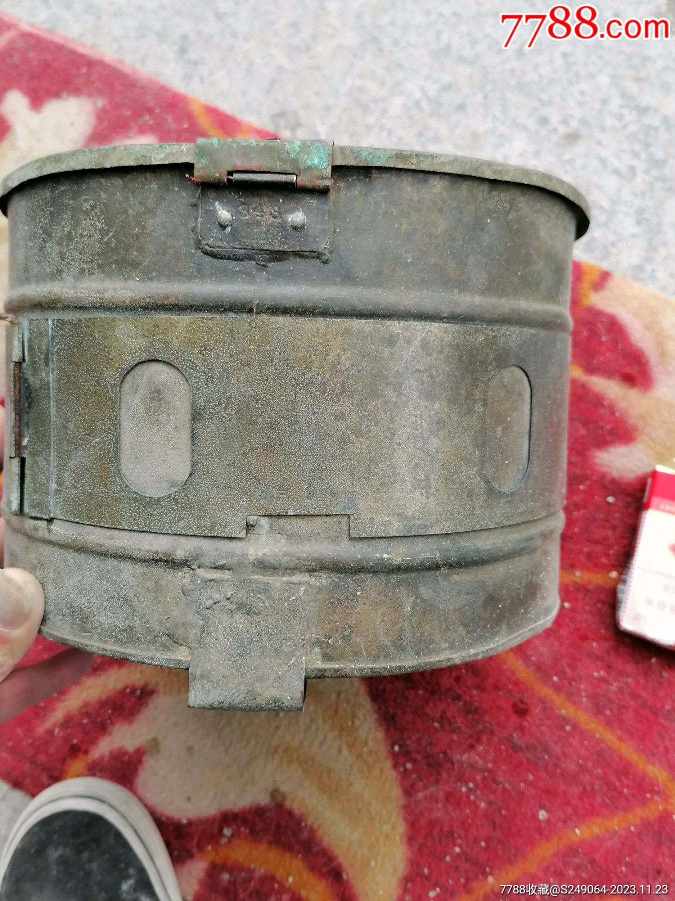 民国铜制拎盒,品相好,如图,包真_价格100元【古旧老物件】_第1张