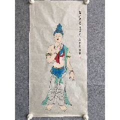 一線鏟書(shū)畫(huà)精品人物畫(huà)一副，敦煌莫高窟菩薩圖，尺寸69/34.5