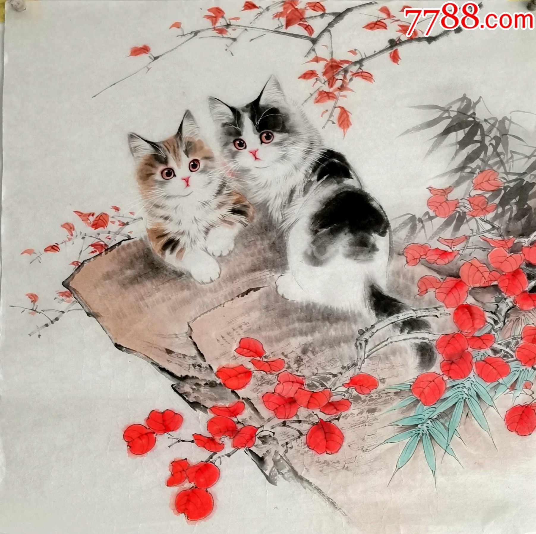 猫王秦文轩◆小品写意小猫两只-价格:1366元-au36094078-花鸟国画原作