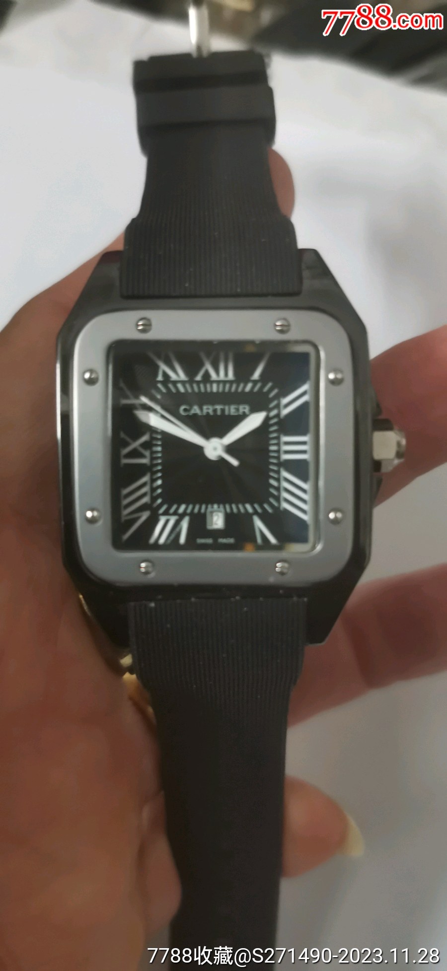 库存没使用过石英男表卡地亚进口机芯夜光强走时精准