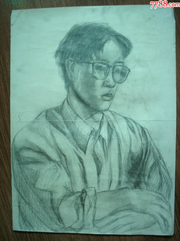 老素描人物画一副