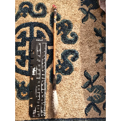 老毛笔七八十年代江南工艺制石獾勾线毛笔一支