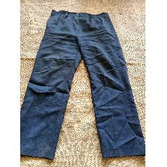 怀旧老蓝布旁开门裤