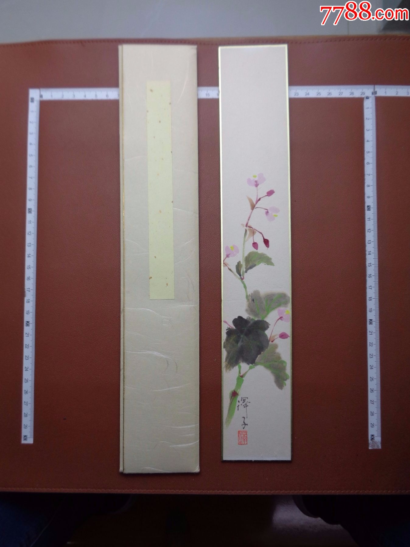 卡26,小日子藏书家早年旧藏,绘画作品短册一幅_花鸟国画原作_逸墨书斋【7788收藏__收藏热线】