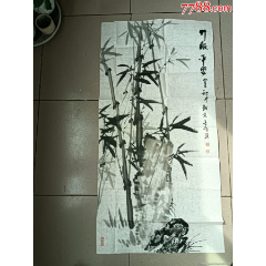 7788收藏__收藏热线>首页>拍卖>花鸟国画原作>民国老仿郑板桥画竹报