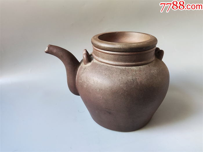 早期福康造盖北洋旗印章款的大寿星壶-价格:500元-au36400003-紫砂壶