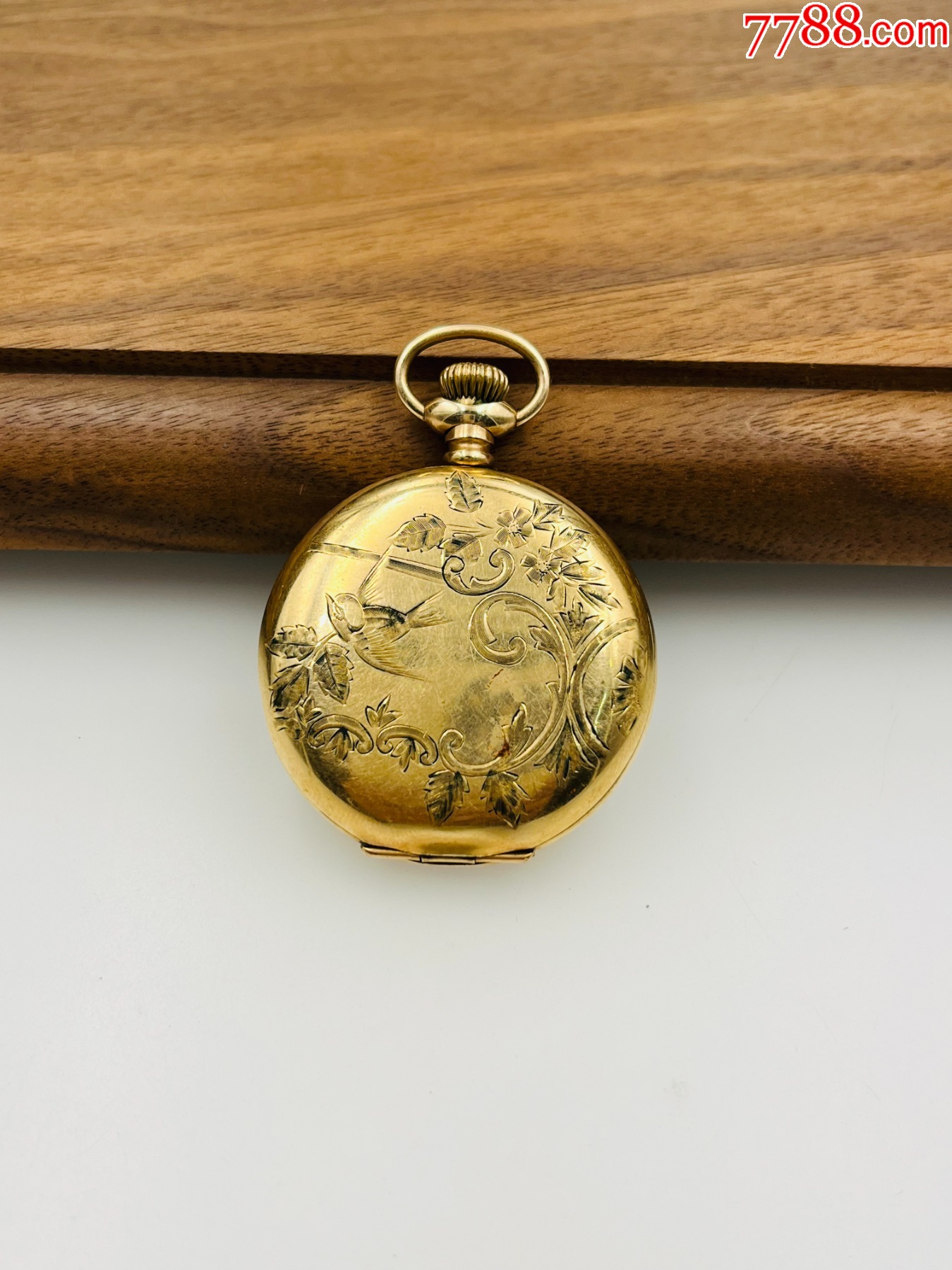 美国产雕花包金猎壳waltham华生手动机械古董老怀表不走时摆尖完好