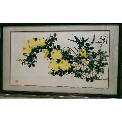 日本著名画家长谷川望工笔重彩松鱼图