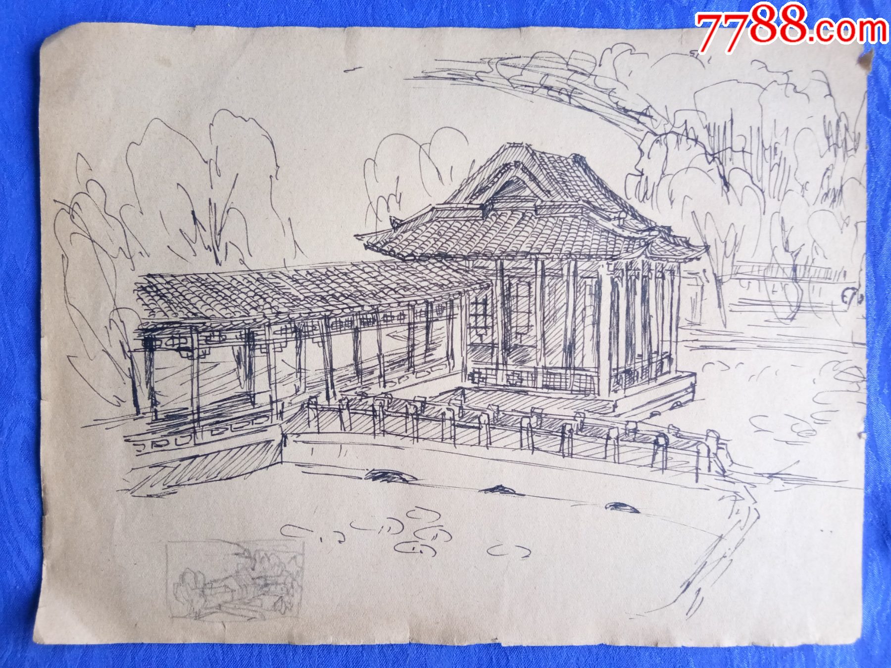 素描画景物建筑图片