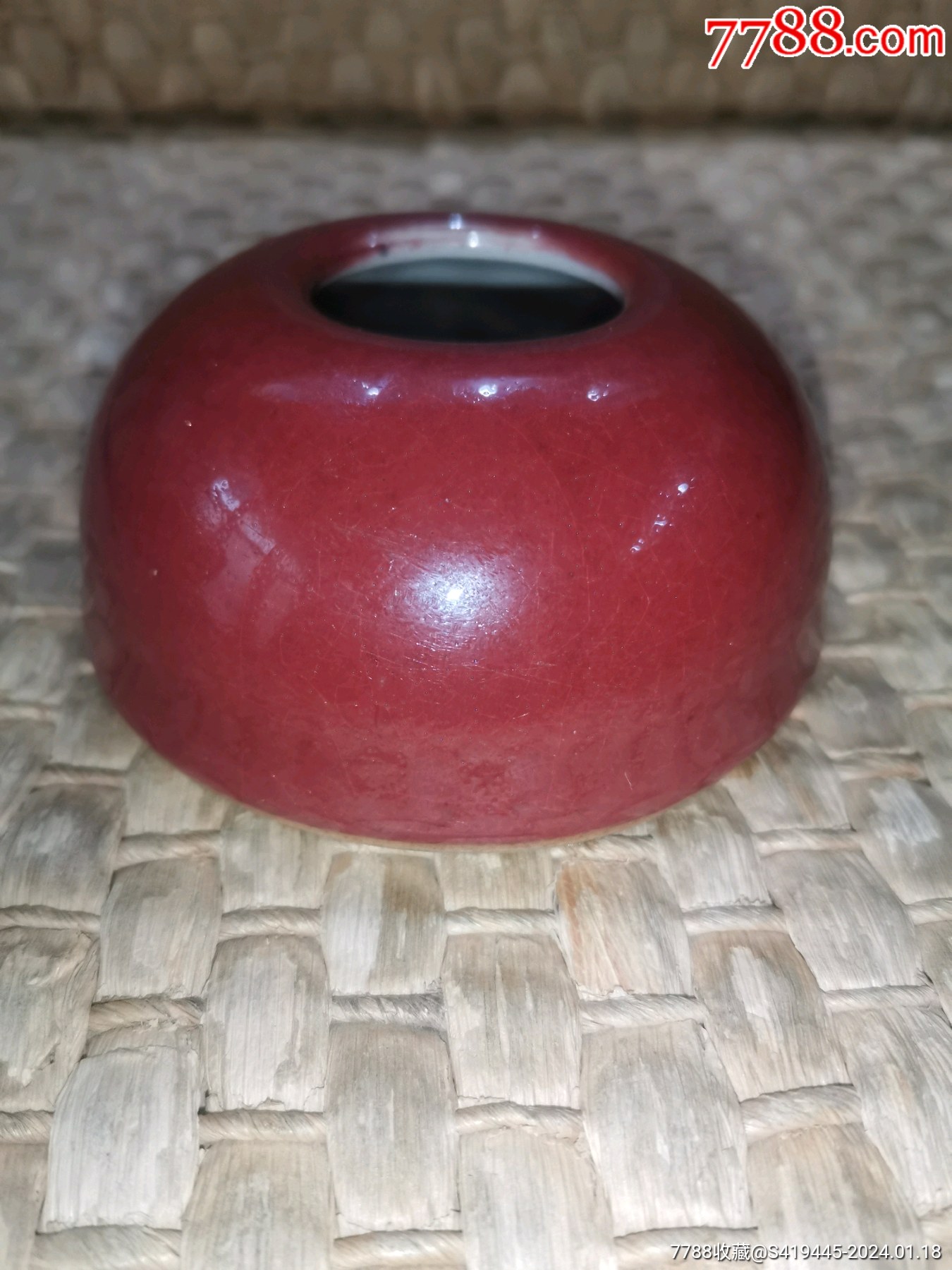 清名品郎窑红精品文房水盂完好品佳价高慎拍_红釉瓷_收藏价格_交易