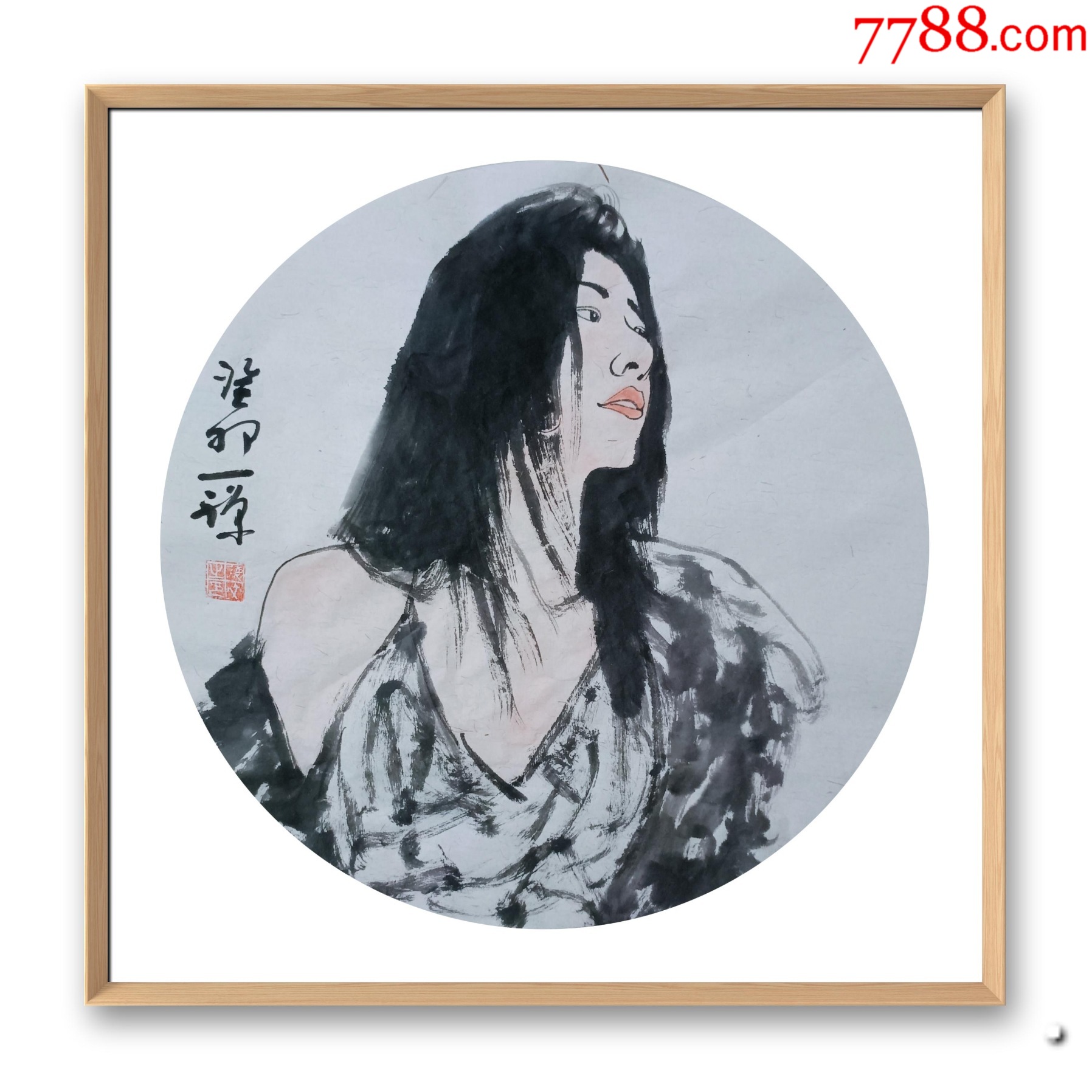 手繪水墨作品　樂山房　42cm_價(jià)格10元_第1張_