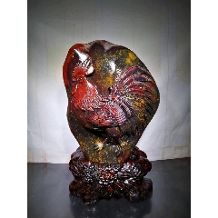 发财树天然原石奇石画面石图案石金纹石