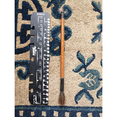 老毛笔七八十年代江南工艺制石獾勾线毛笔一支