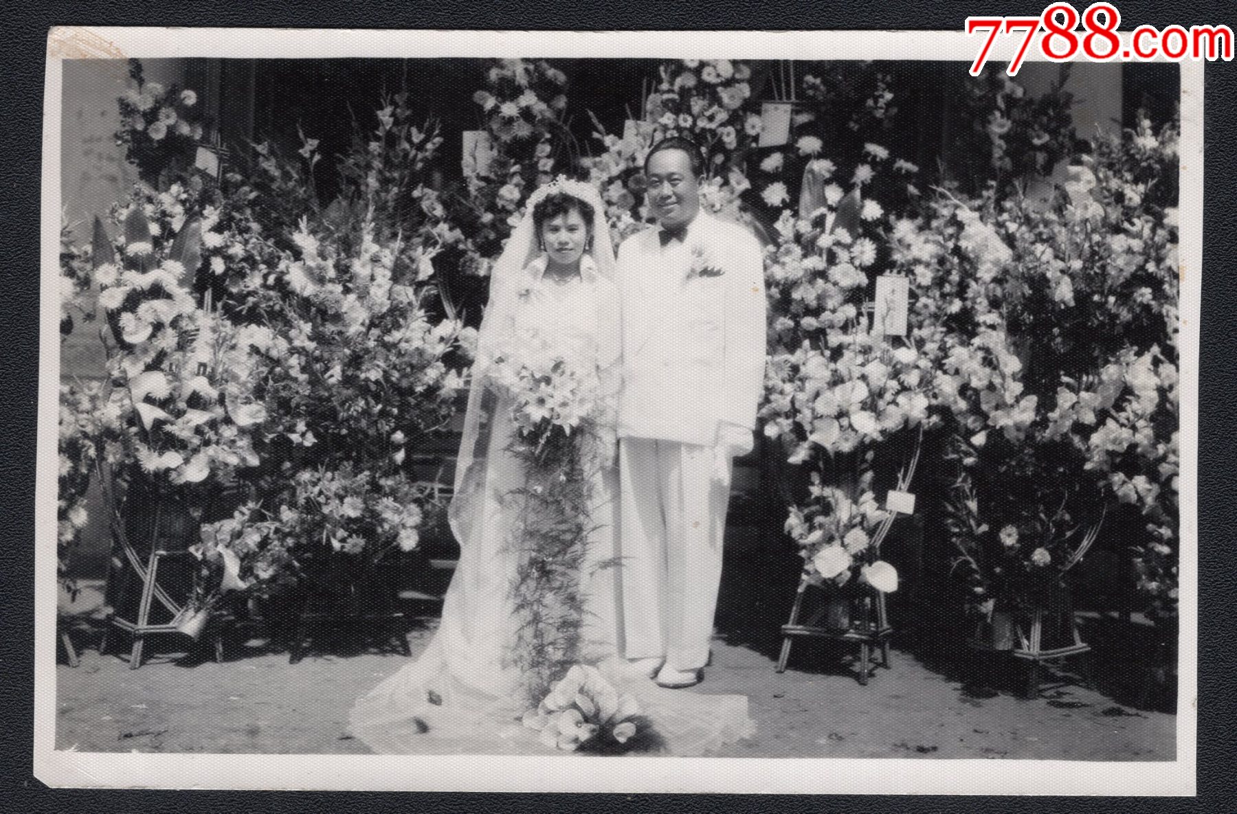 50年代婚礼老照片1张尺寸约85135厘米）老照片诚纯小店【7788收藏收藏热线】 