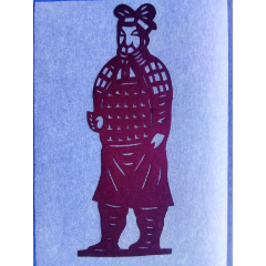 民间剪纸艺术秦始皇兵马俑人物.手工制作陕西民俗风情怀旧老物件