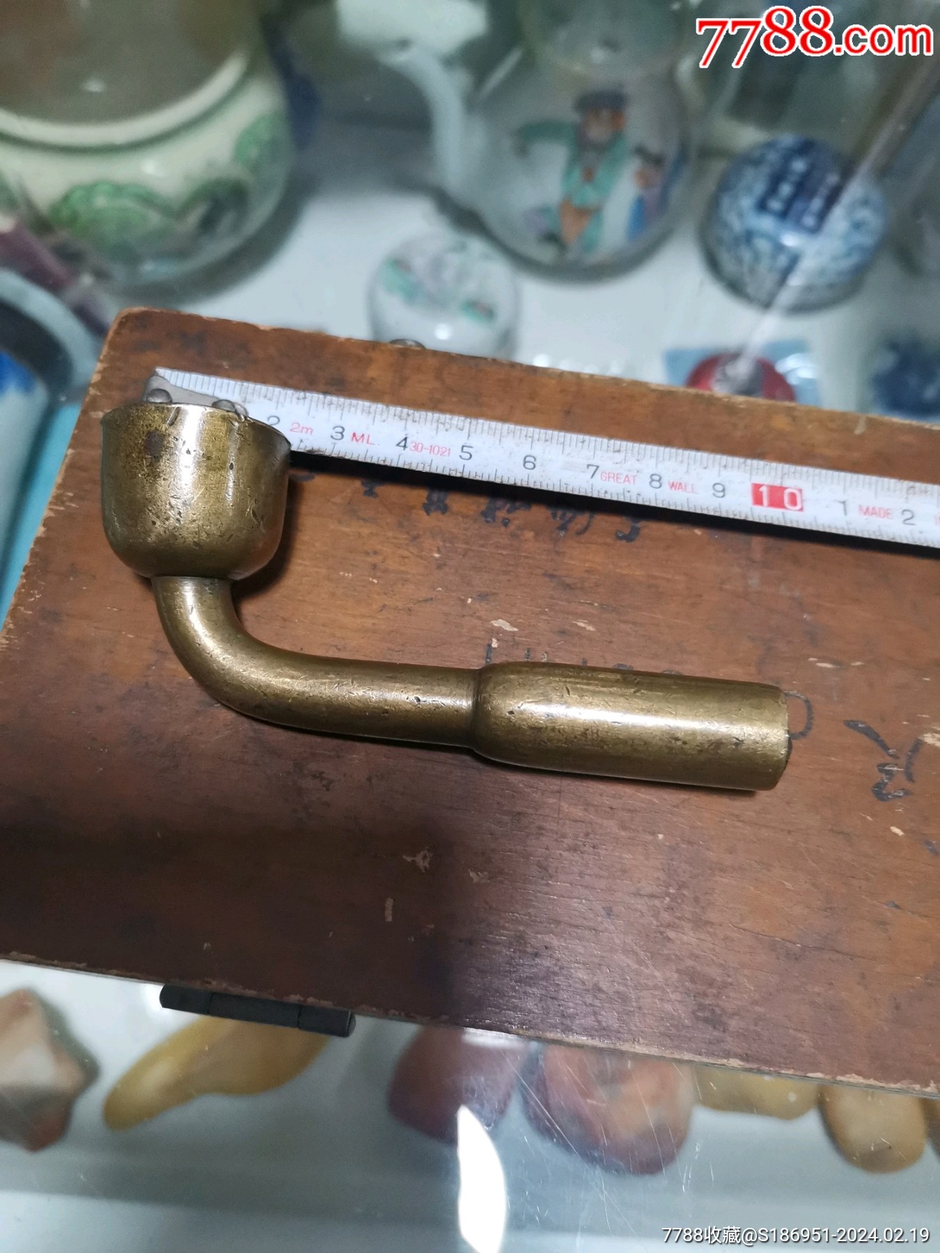 清代十公分铜大烟袋锅_价格180元_第1张