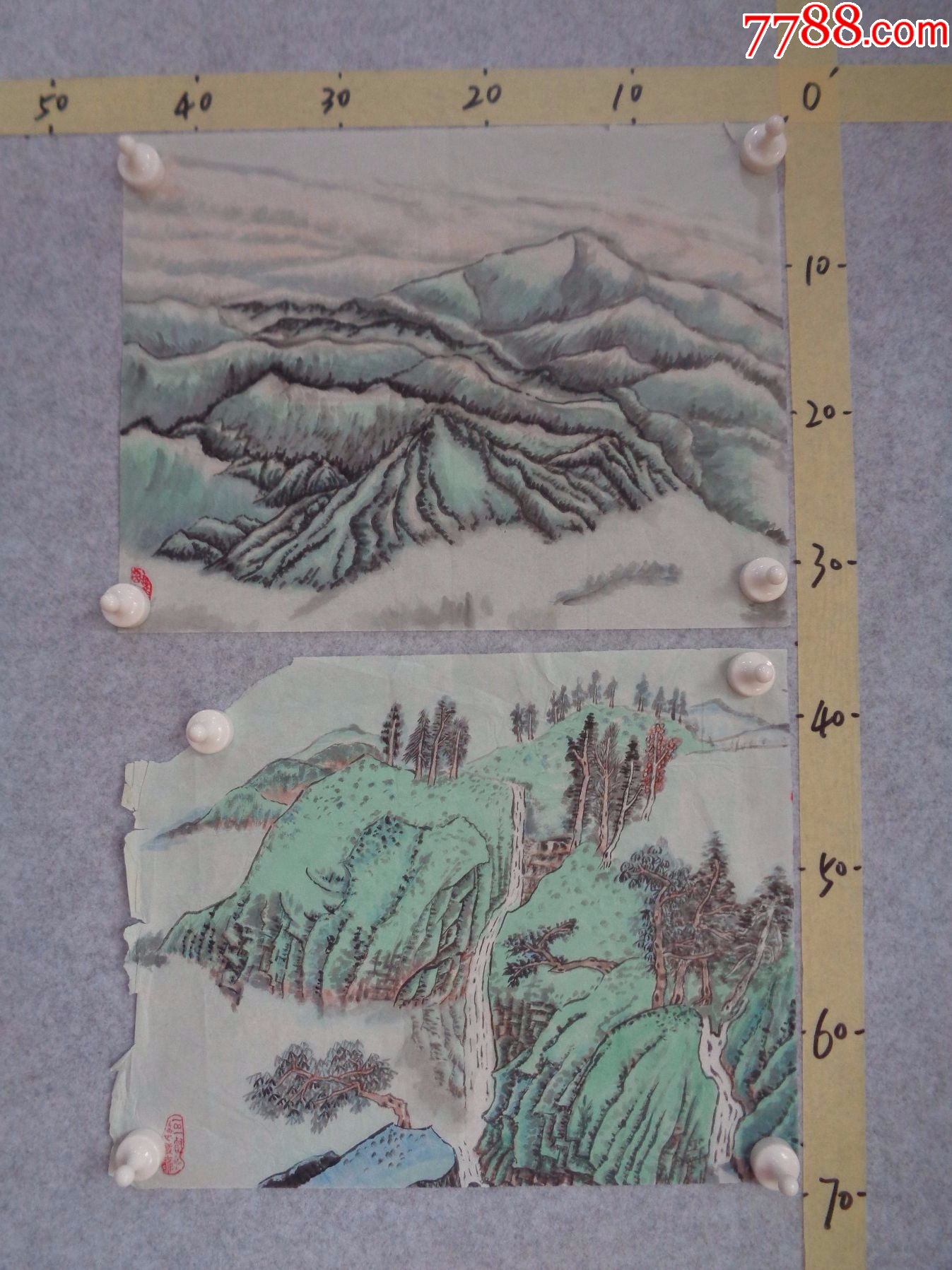 画60本地藏家早年旧藏字画流出绘画作品一幅未装裱