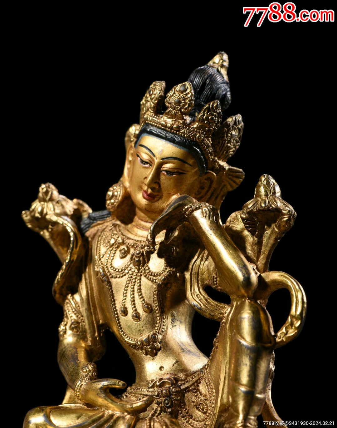 纯铜鎏金自在观音造像一尊-价格:600元-au36898085-铜像/铜佛像 -加价
