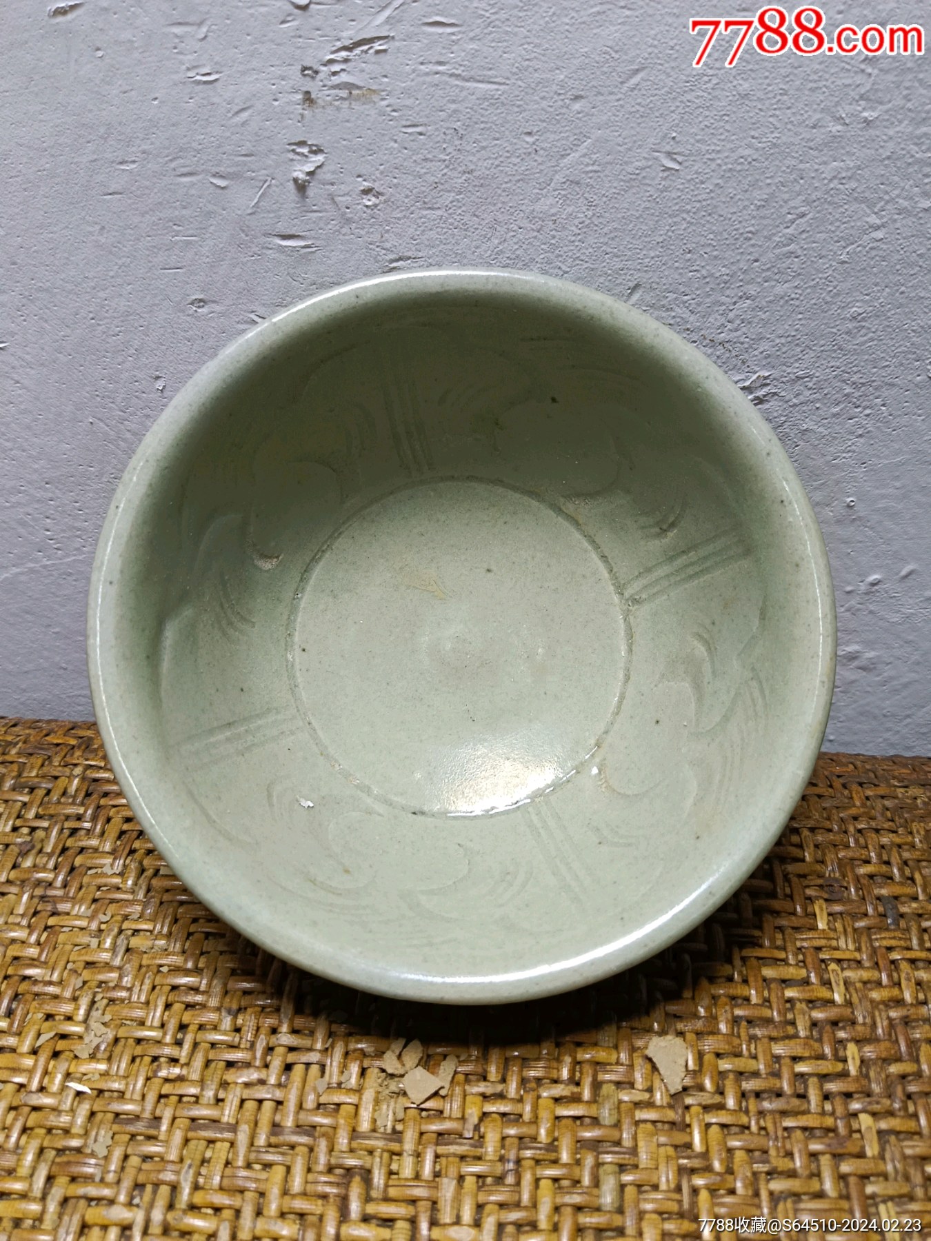 宋代茶洋窑青釉刻花碗_青瓷/秘色瓷_收藏价格_交易出手_7788人民币