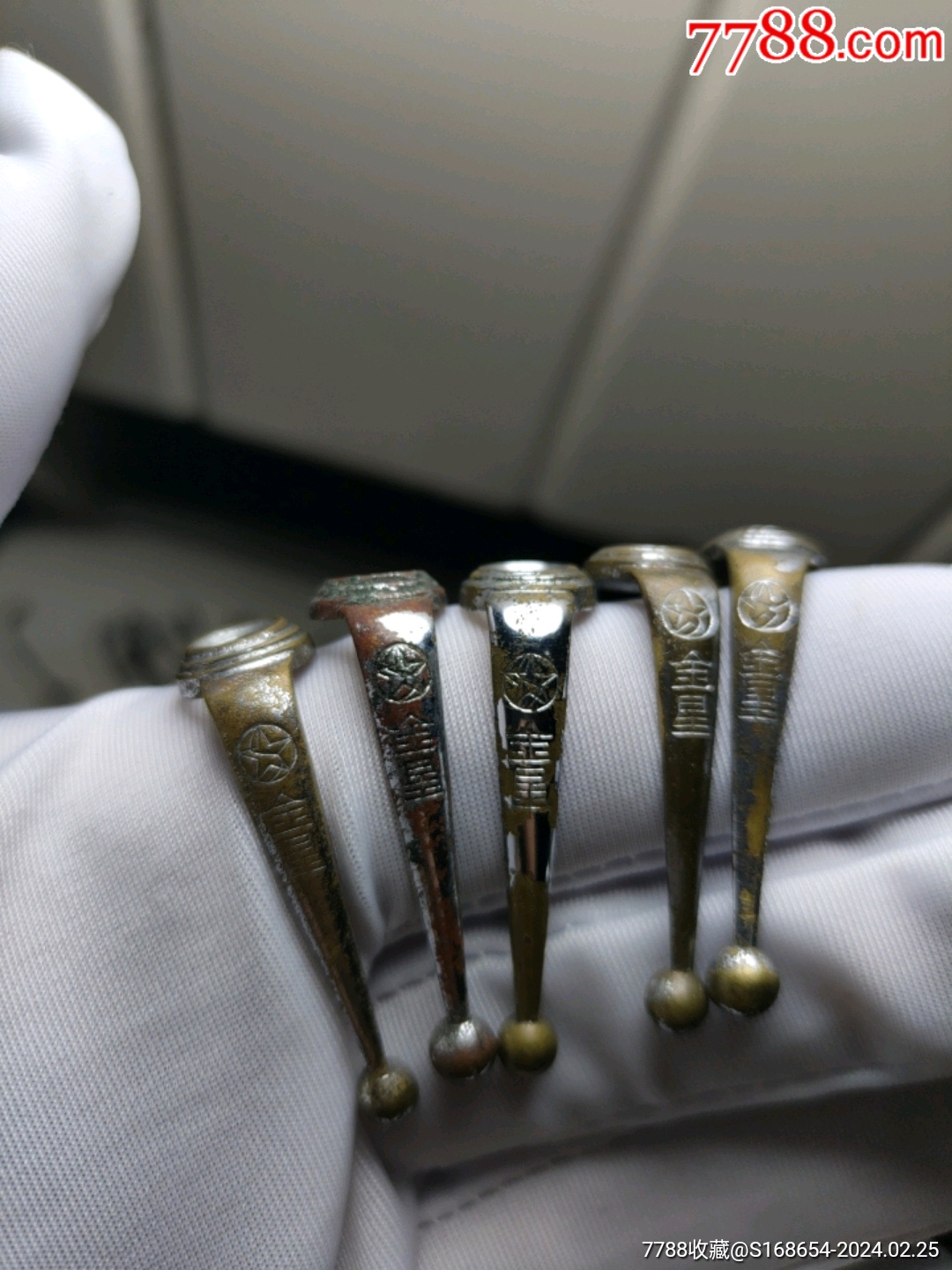 编号132,老古董金星金笔笔格头5个合拍非常稀缺美品-价格:100元-au3