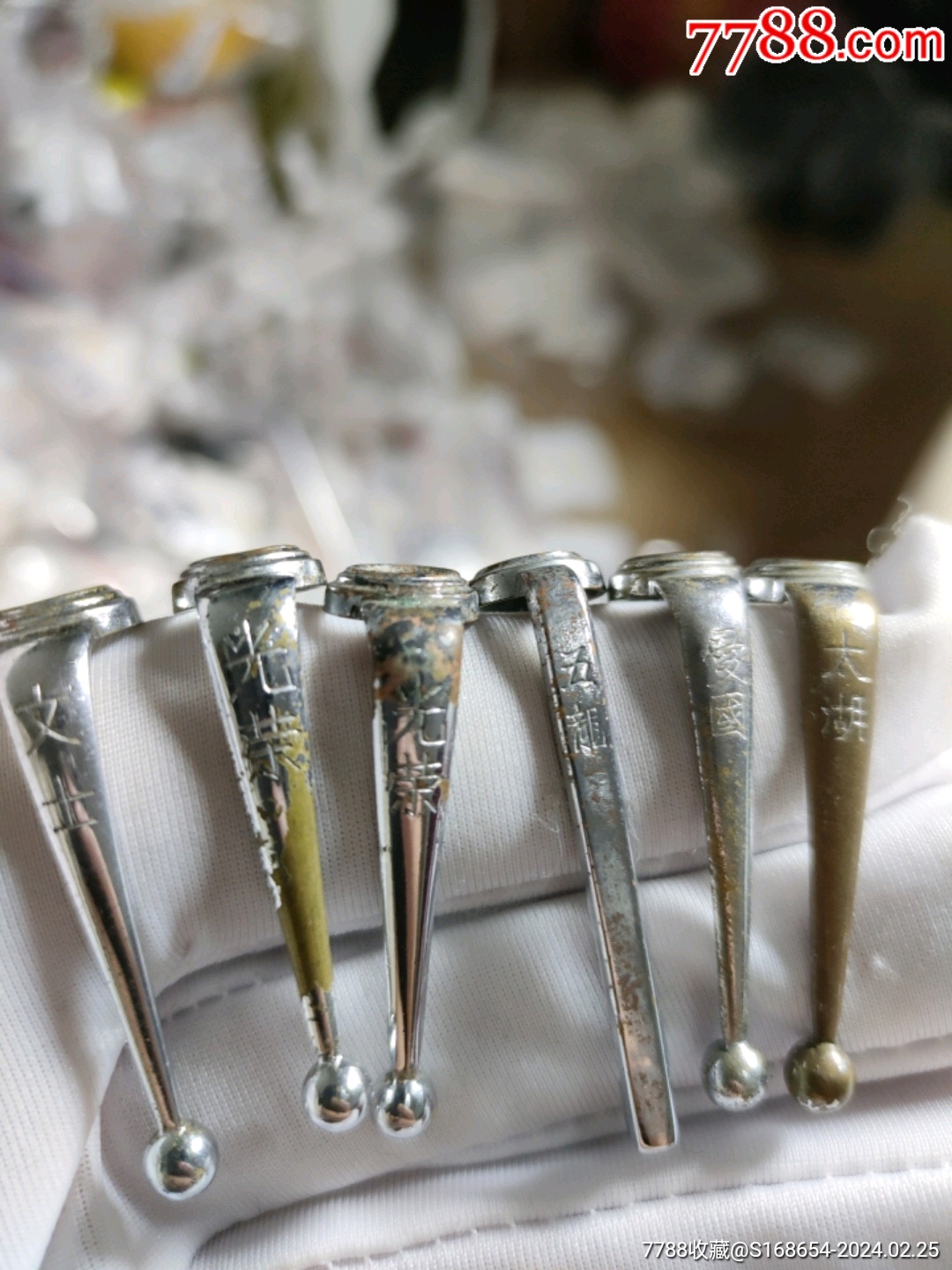 编号162老古董金笔笔格头不同6个合拍非常稀缺美品