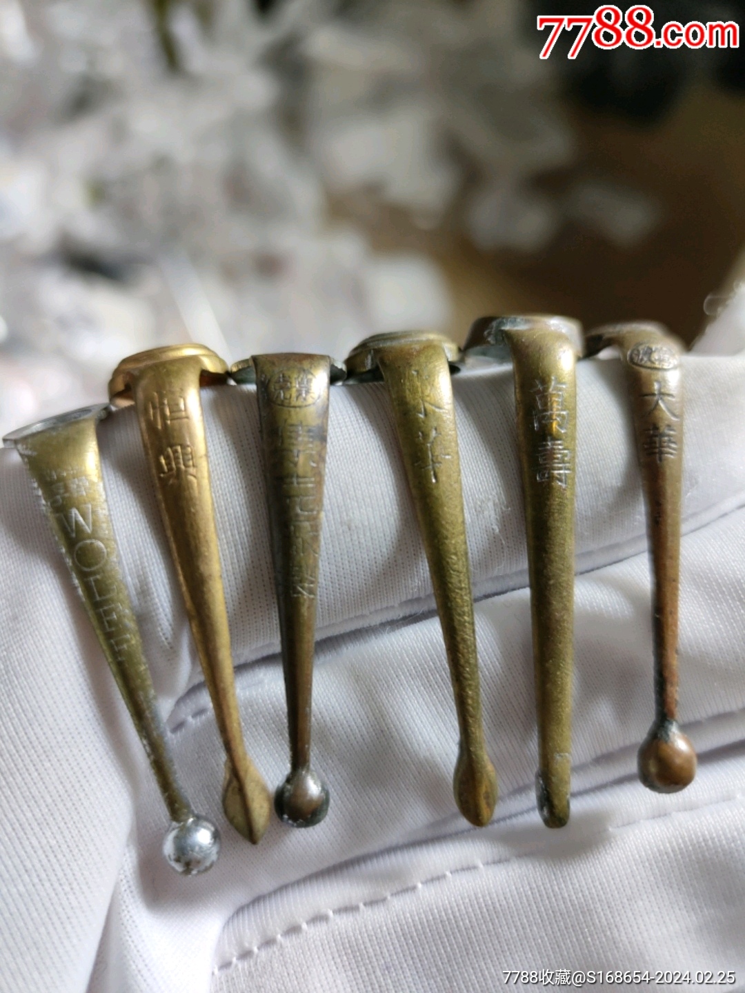 编号163老古董金笔笔格头不同6个合拍非常稀缺美品