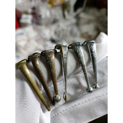 编号162老古董金笔笔格头不同6个合拍非常稀缺美品