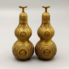 实心八宝葫芦貔貅摆件福禄葫芦铜器