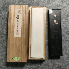 老胡开文歙县徽墨原盒净烟二两传统工艺松鹤延龄字义吉祥画片精美赏用