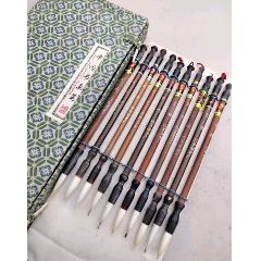 80年代双羊牌回流老毛笔优标双羊三号纯羊毫京提牛角纯羊毫牛角斗和顶