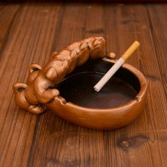 中国风装饰烟灰缸家用材质混合石粉浇筑环保油漆长16宽16高7厘米