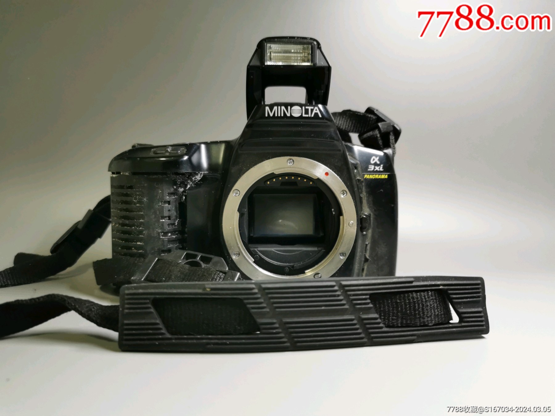 美能达minoltaa3xi胶片相机单机身品相如图手柄处老化脱胶能通电