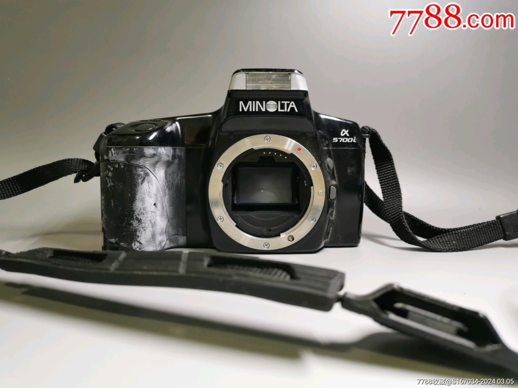 美能达minoltaa5700i胶片相机单机身品相如图手柄处老化无反应
