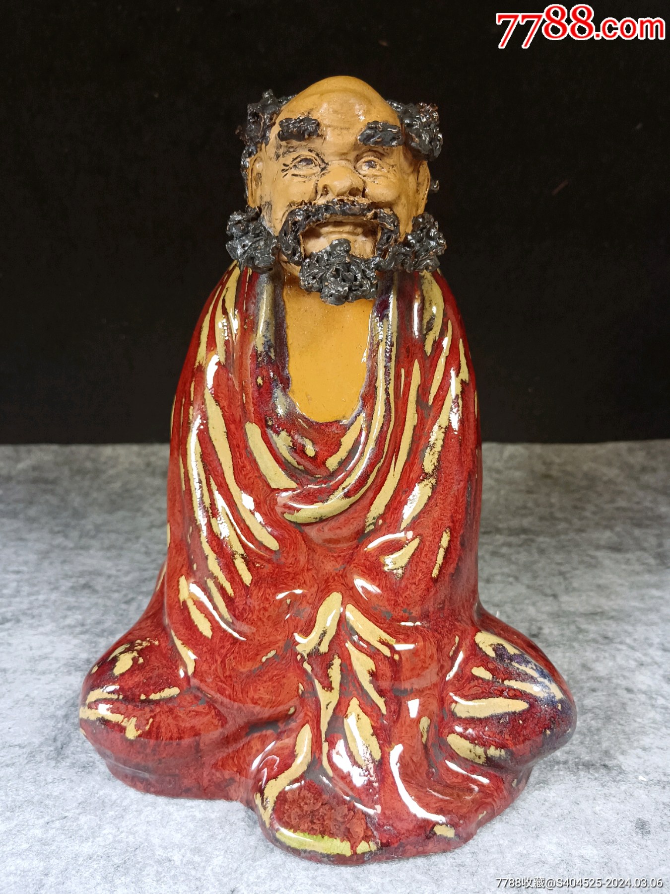 (全美品)民国石湾窑达摩祖师塑像陶瓷雕像摆件_价格262元【红荔山房】