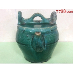 民国绿釉鱼篓罐_绿陶_图片欣赏_收藏价格_7788连环画