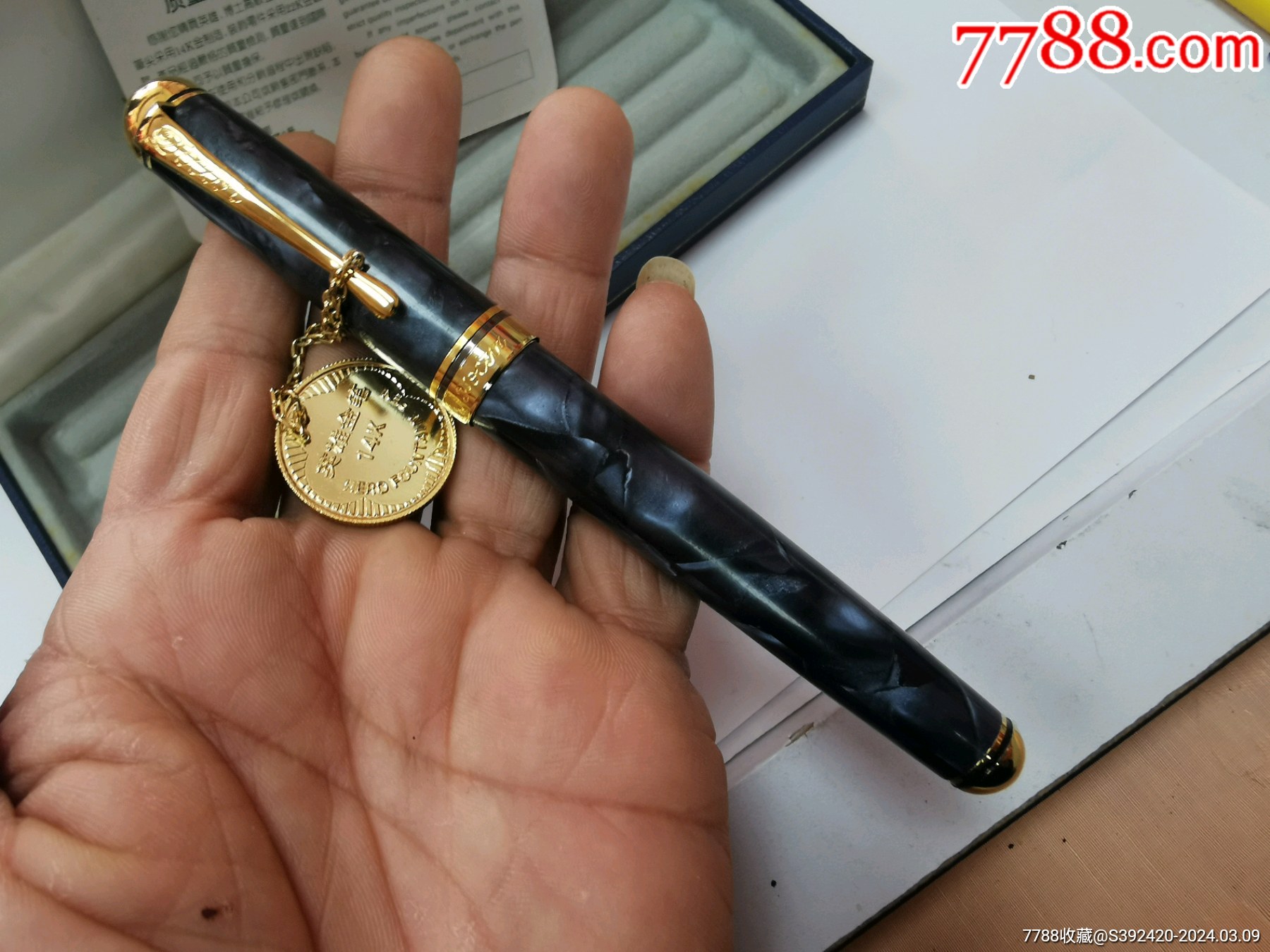 全新绝品英雄14k金金笔带包装盒没用过稀少品