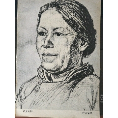 1974年人物素描钢铁工人【素描画】一张_价格10元【记忆年轮】240_240