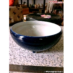 蓝釉留白老花盆_蓝釉瓷_图片收藏_回收价格_7788老酒收藏