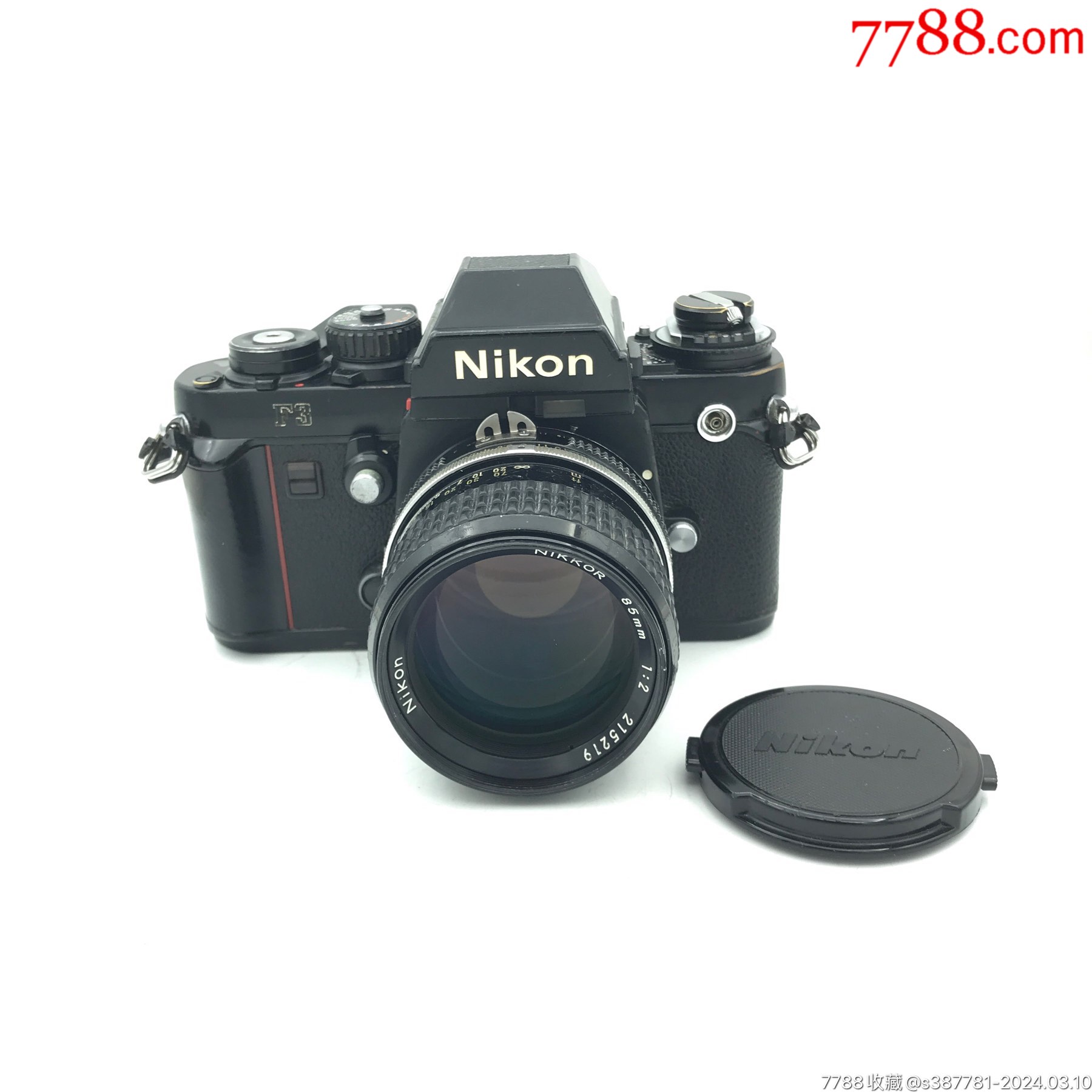 尼康f3胶片单反相机带ai85mmf2定焦镜头