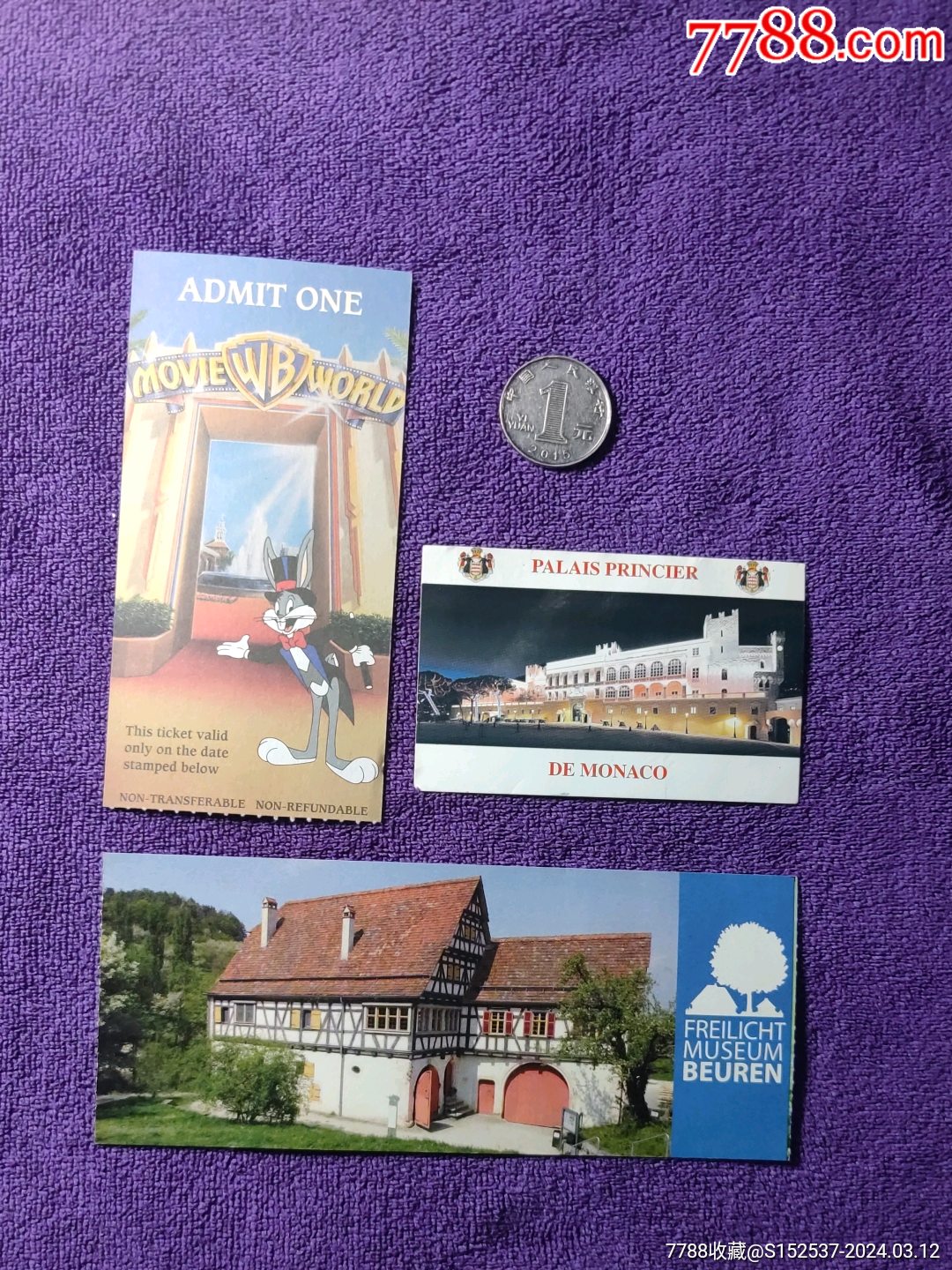 二枚上海水族馆磁卡门票_8品￥599几枚国外迪斯尼等门票齐售_8品