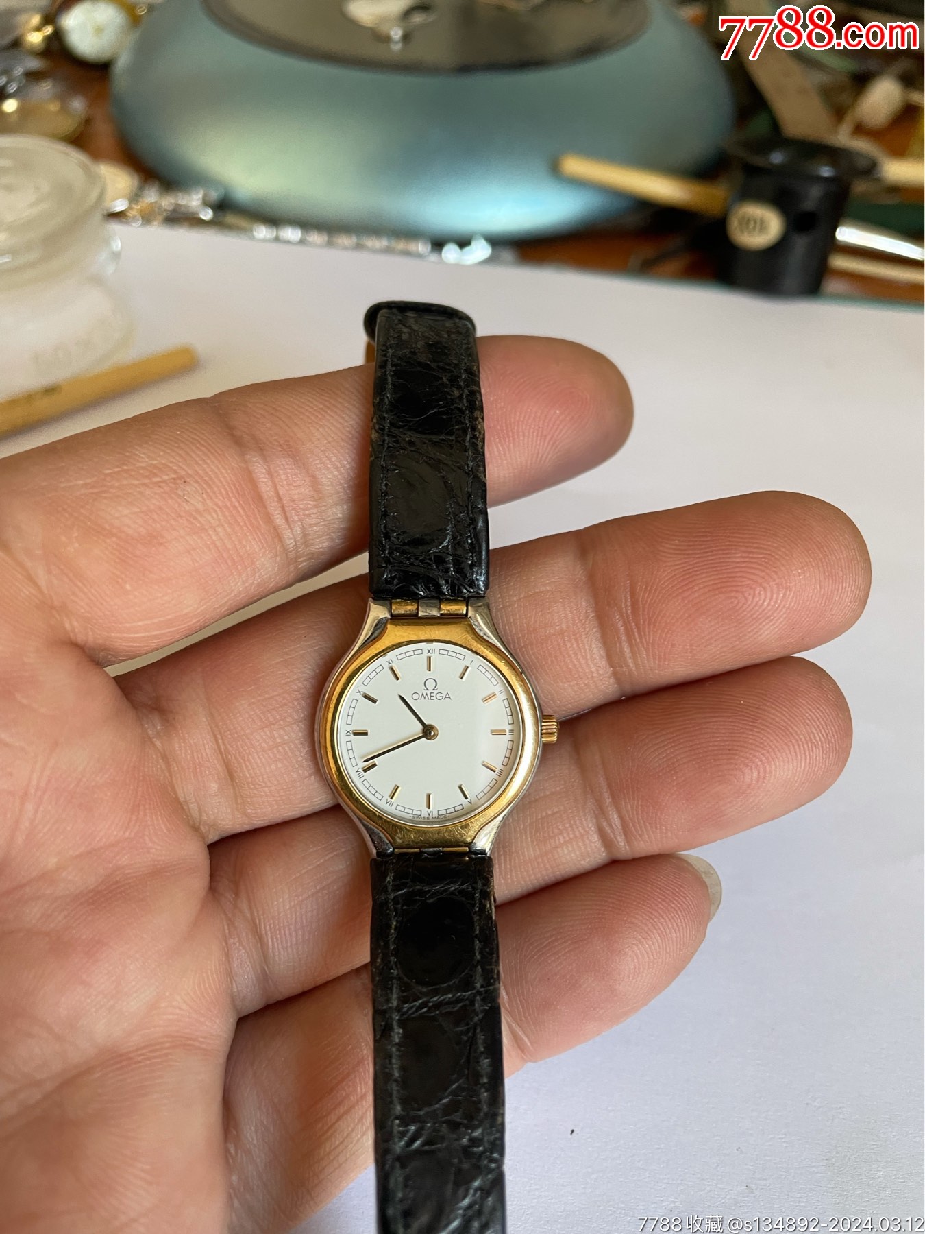 好品瑞士产殴米茄18k金圈女石英表-价格:25元-au37089498-手表/腕表