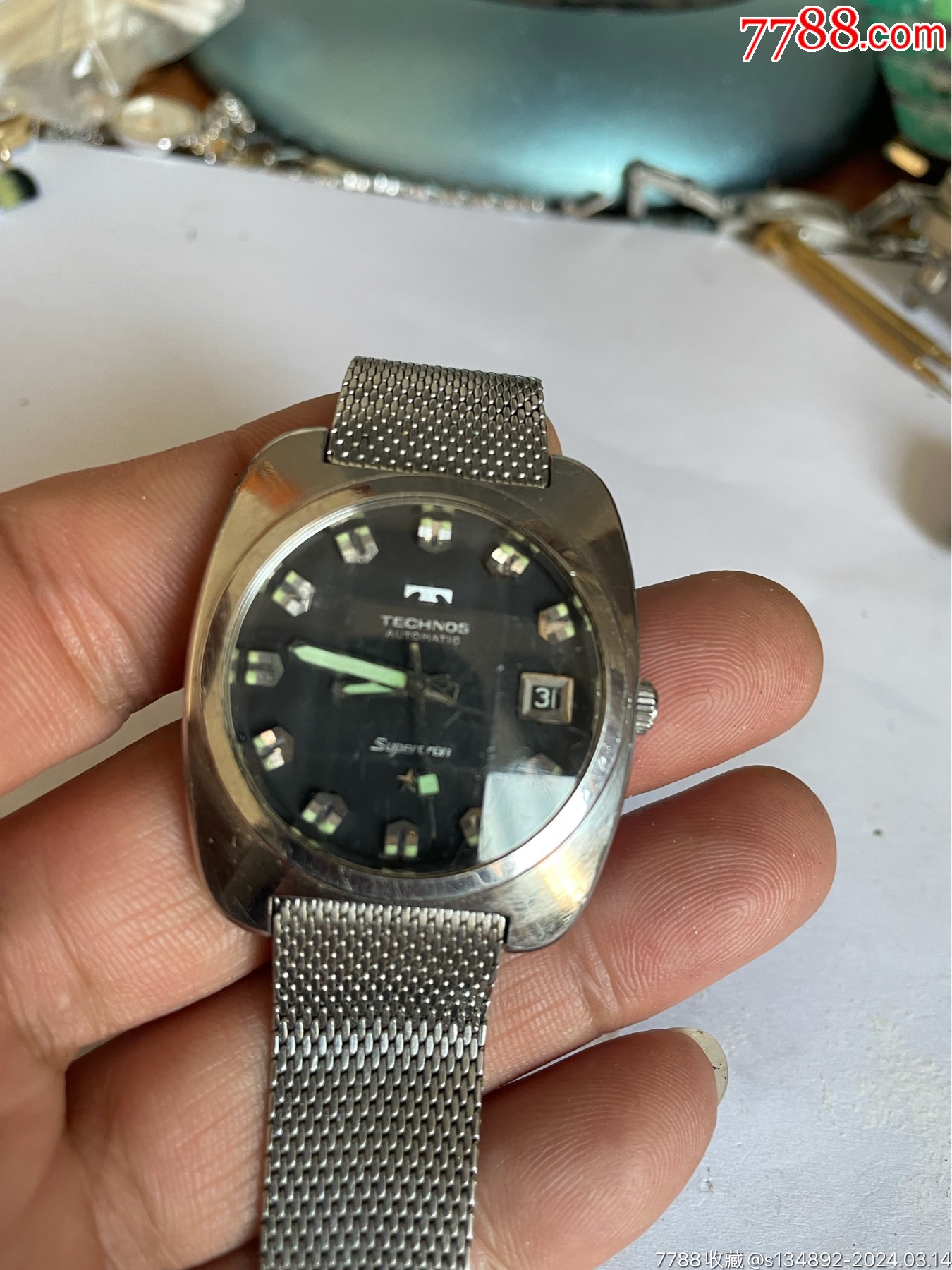 7788收藏__收藏热线>首页>拍卖>手表/腕表>好品瑞士产天克诺30钻全