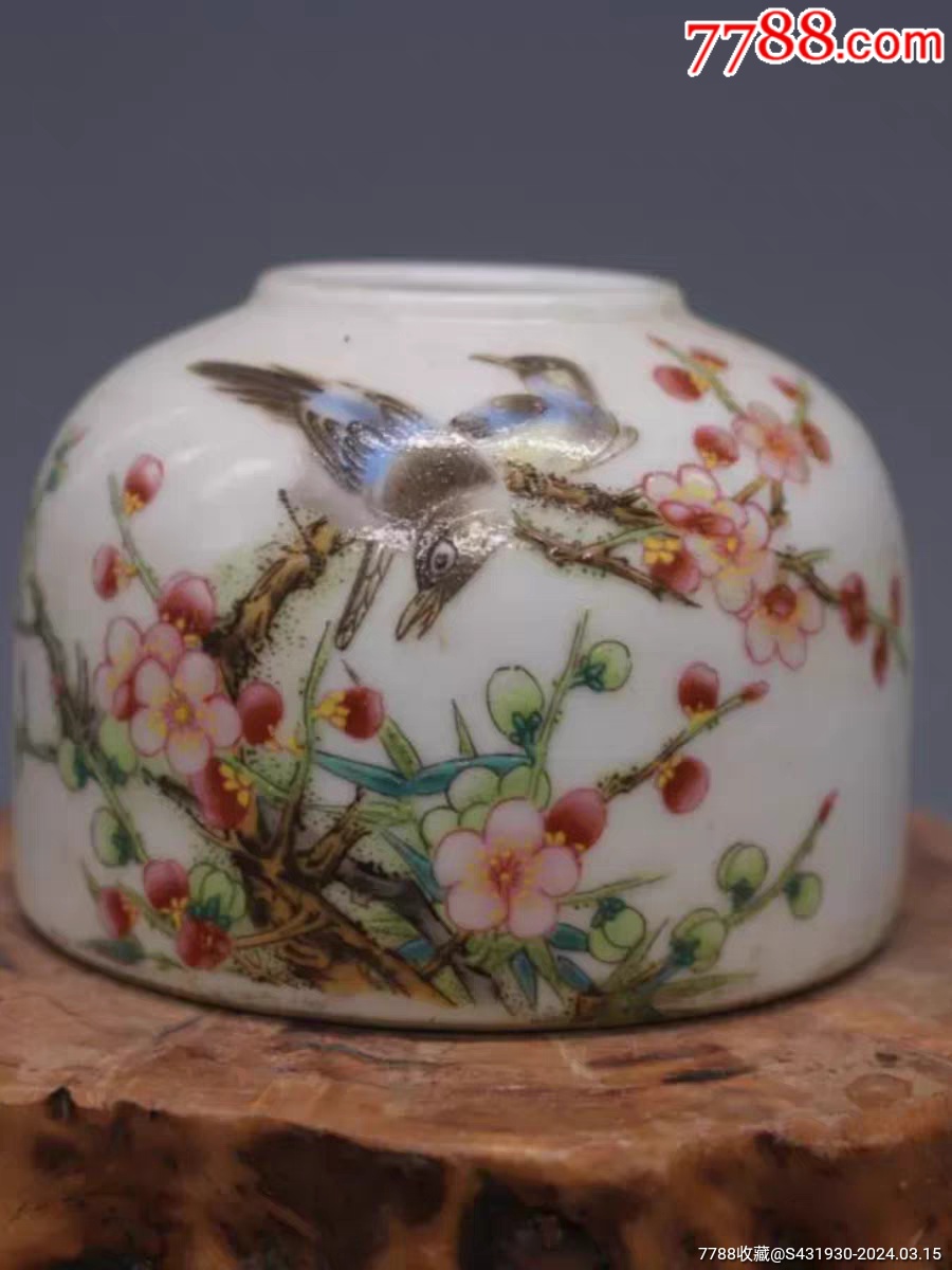 民国粉彩喜上眉梢纹水盂珠山八友王步字款_价格200元_第1张