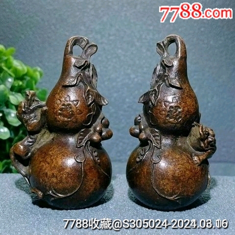 实心八宝葫芦貔貅摆件福禄葫芦铜器