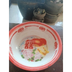 怀旧老搪瓷盆山西太原东方红厂大寨红花遍地开