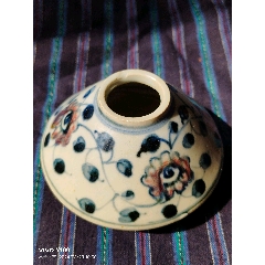 明清時期青花秞里紅水盂_